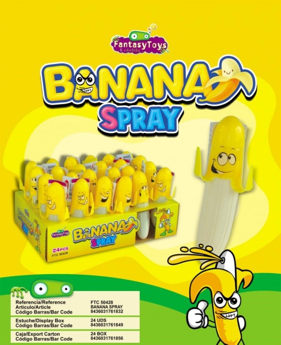Tão Bom! FT Banana spray candy 25g x 24 Pcs Brinquedos / Spray